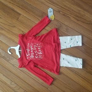 Cat & Jack 18 month red top and white leggings outfit